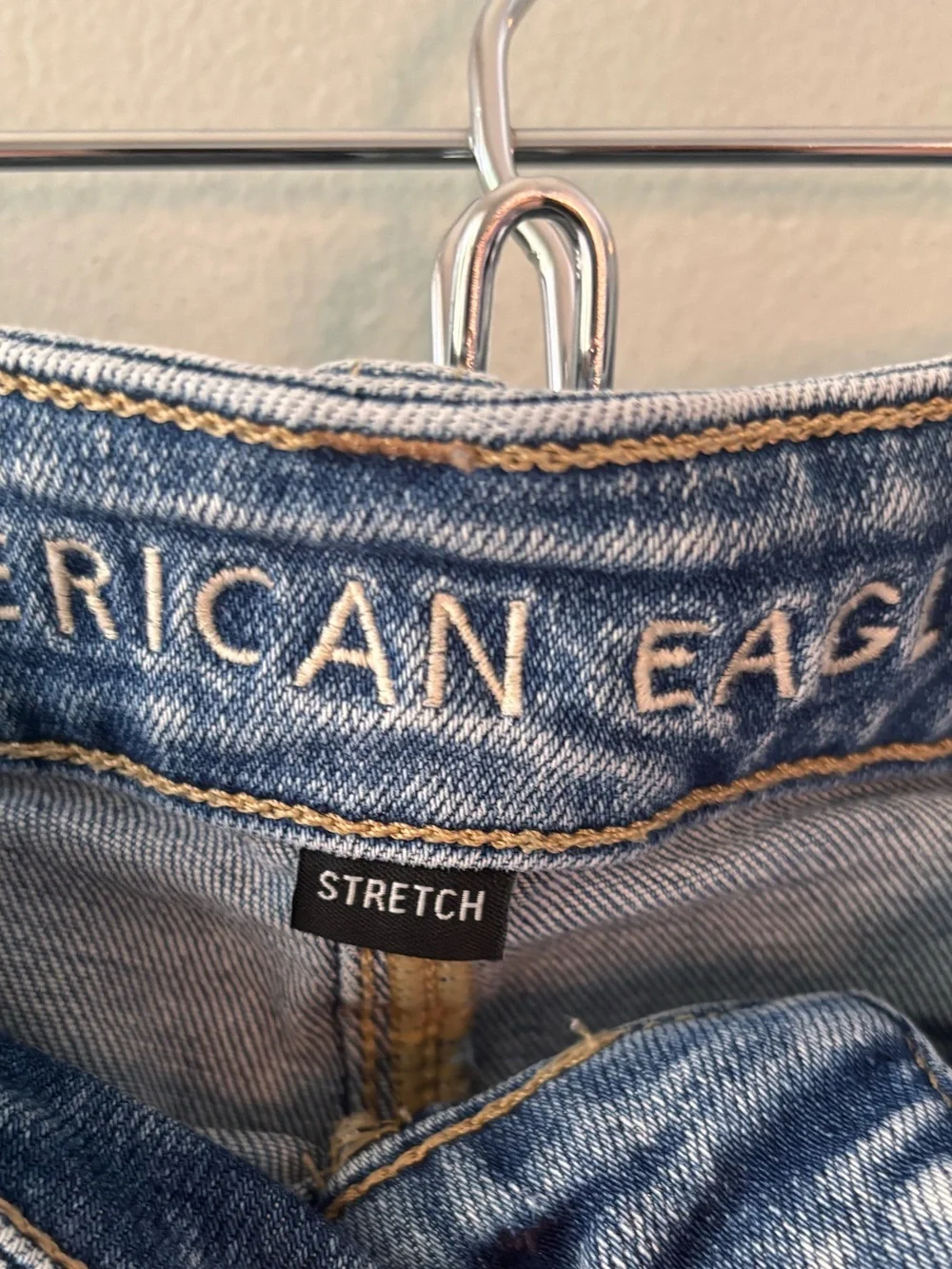 American Eagle Outfitters Jean Shorts Distressed Light Blue SZ 8